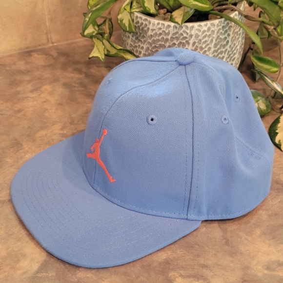 JORDAN JUMPMAN Snapback Hat, Powder Blue with Pink Embroidered Logo - Picture 3 of 7